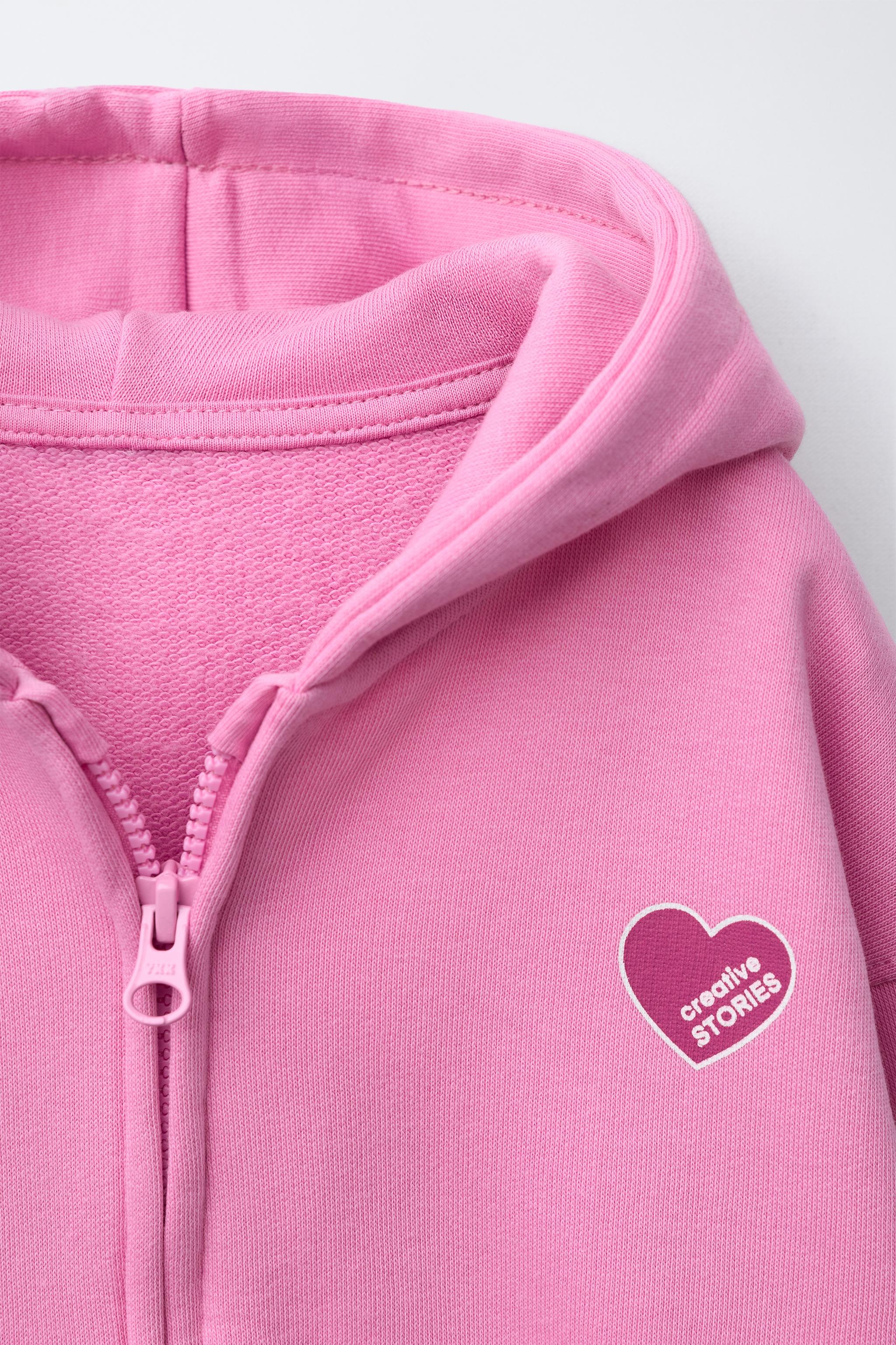 HEART PRINT ZIP-UP SWEATSHIRT - Lavender | ZARA Mexico