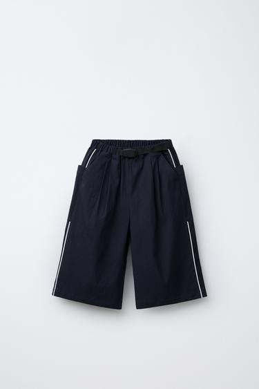 SEERSUCKER STOPPER LONG BERMUDA SHORTS - Navy blue by Zara - Image 0