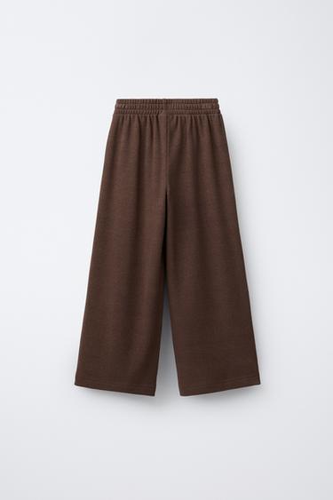 PANTALON À JAMBES LARGES SOFT TOUCH - Marron de Zara - Image 1