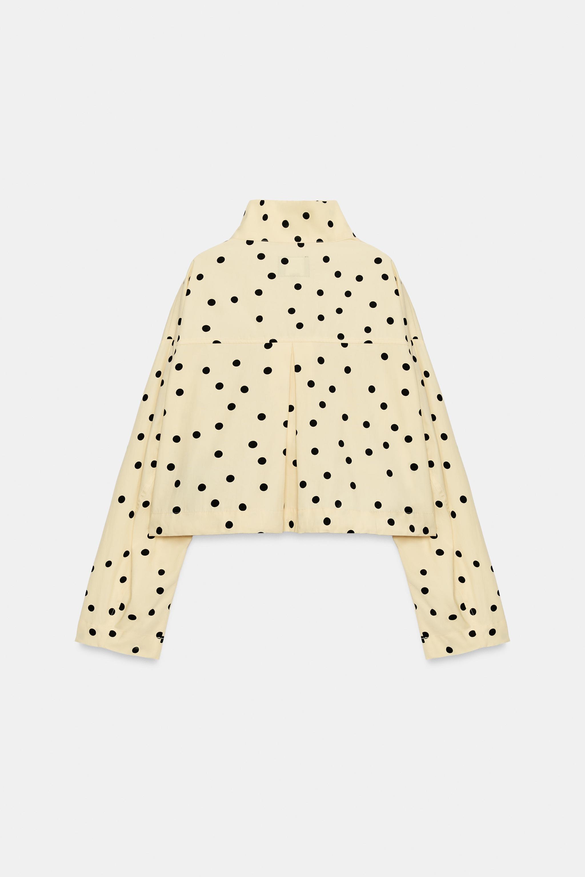POLKA DOT RUCHED JACKET