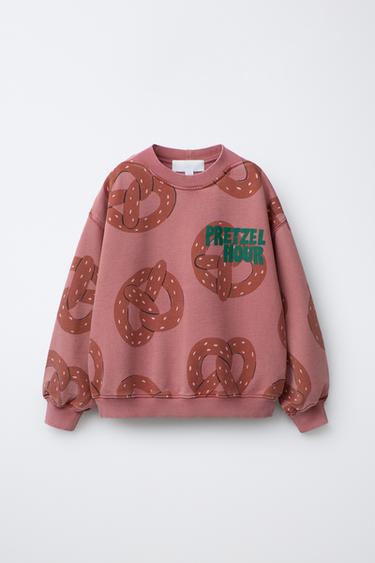 Zara 椒鹽脆餅印花運動衫 - 淺粉色