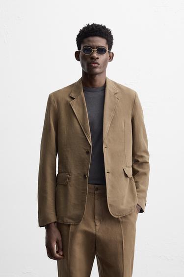 WASHED SUIT BLAZER - Khaki by Zara
