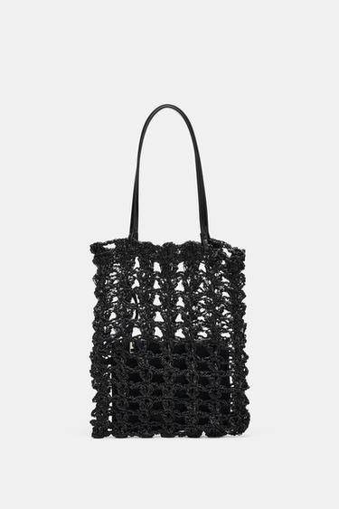 CROCHET MINI TOTE BAG - Black by Zara - Image 0