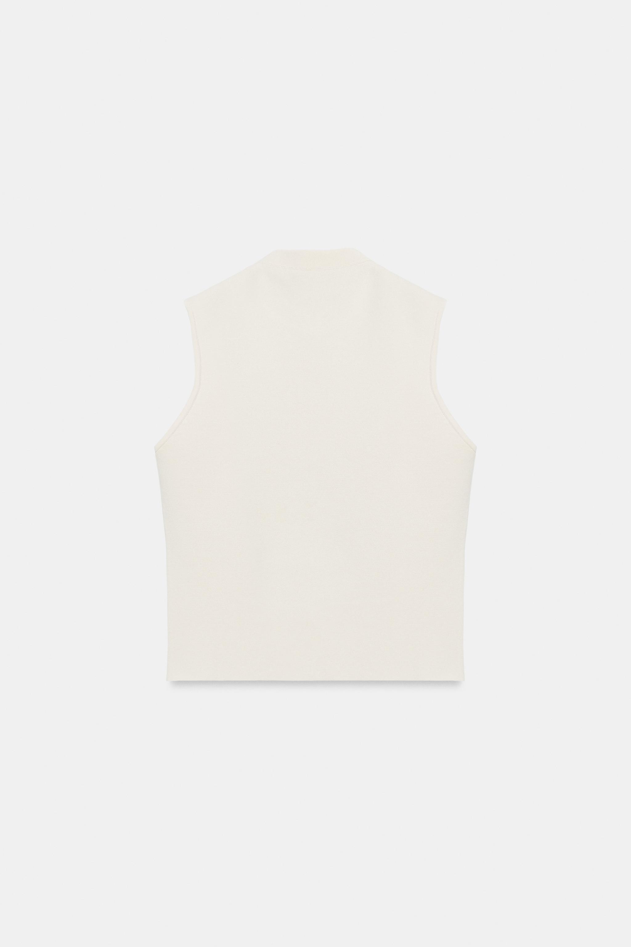Zara KNIT FROG FASTENING VEST TOP — фото 5