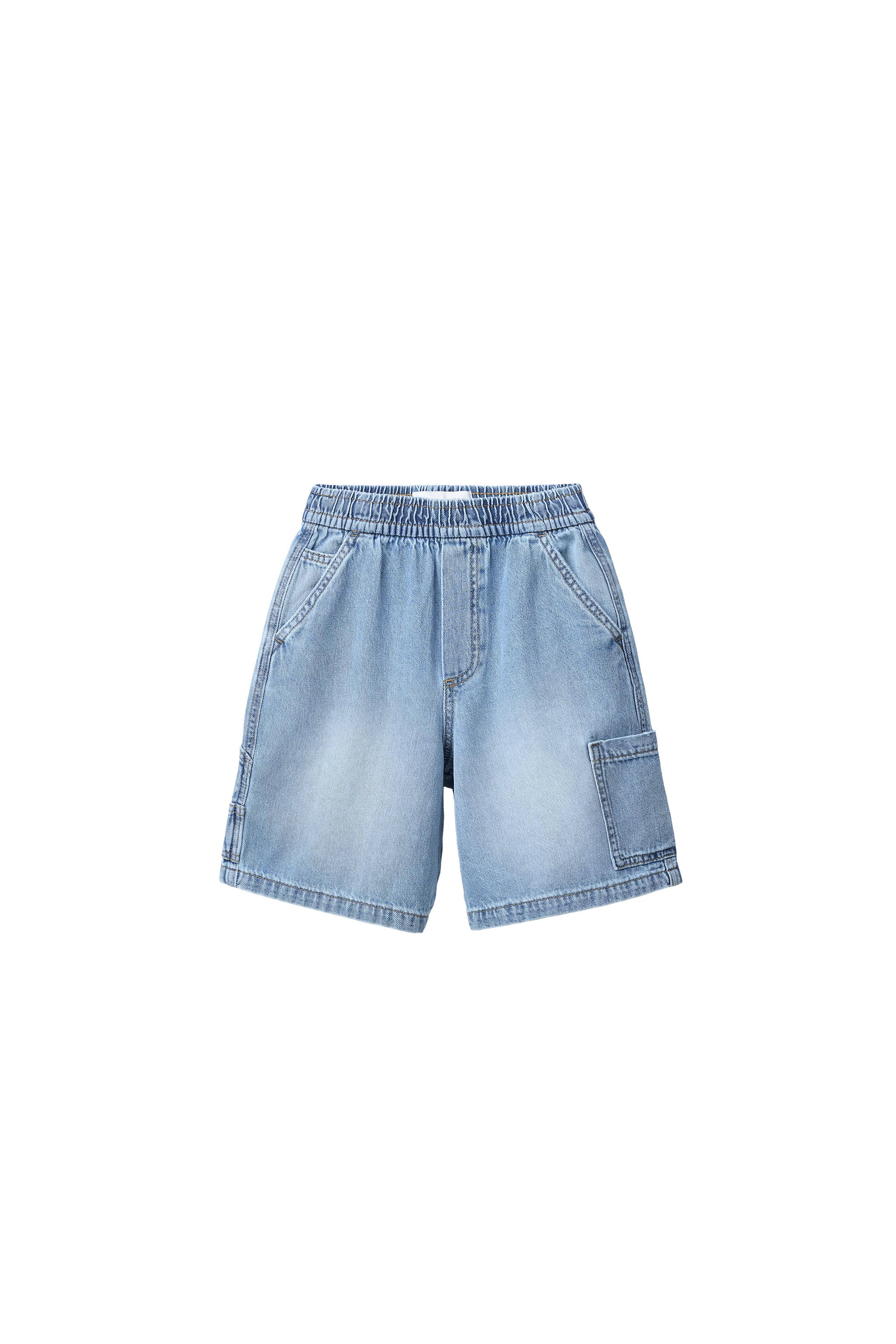 BAGGY CARPENTER DENIM SHORTS - Blue | ZARA United States