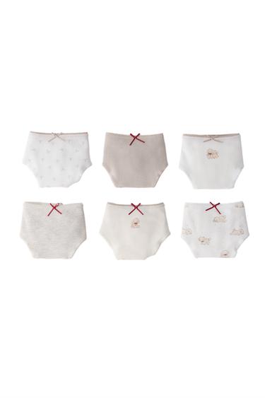 6-14 AÑOS/ PACK SEIS BRAGUITAS PERRITOS - Tostado de Zara