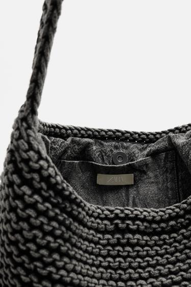 SAC PORTÉ ÉPAULE MACRAMÉ - Noir de Zara - Image 3