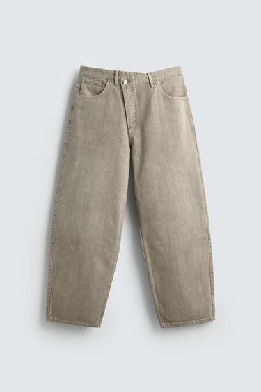 PANTALÓN RELAXED FIT CIERRE CRUZADO - Gris claro de Zara