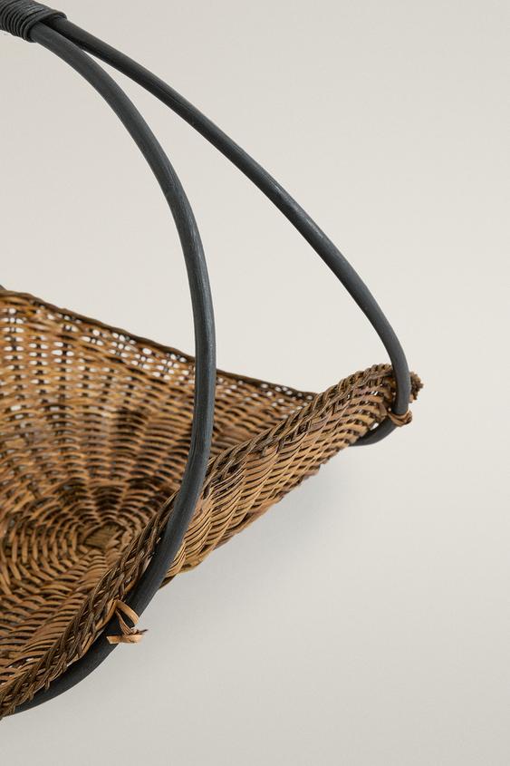 PANIER FLEURS ROTIN ET BAMBOU - Marron foncé de Zara - Image 3