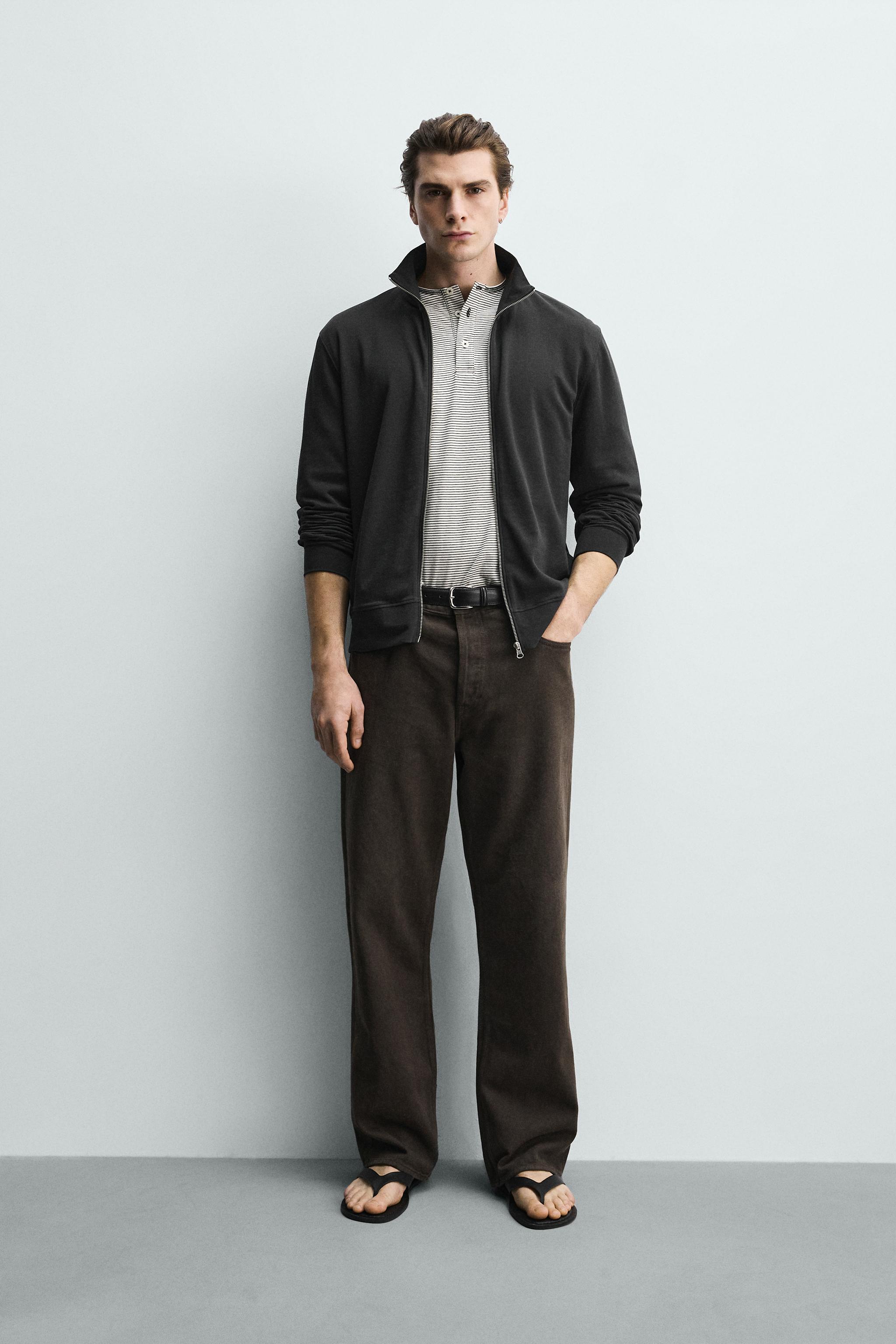 REGULAR FIT ZIP SWEATSHIRT - Anthracite grey | ZARA United States