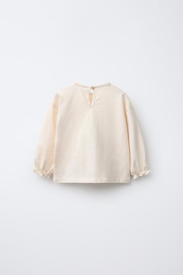 KNIT PATCH T-SHIRT - Ecru de Zara - Image 1