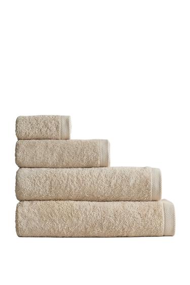 Zara SOLID COTTON TERRYCLOTH BATH TOWEL (500 GSM) - Sand