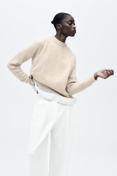 PULL AVEC LAINE ET ALPAGA - Écru de Zara - Image 1