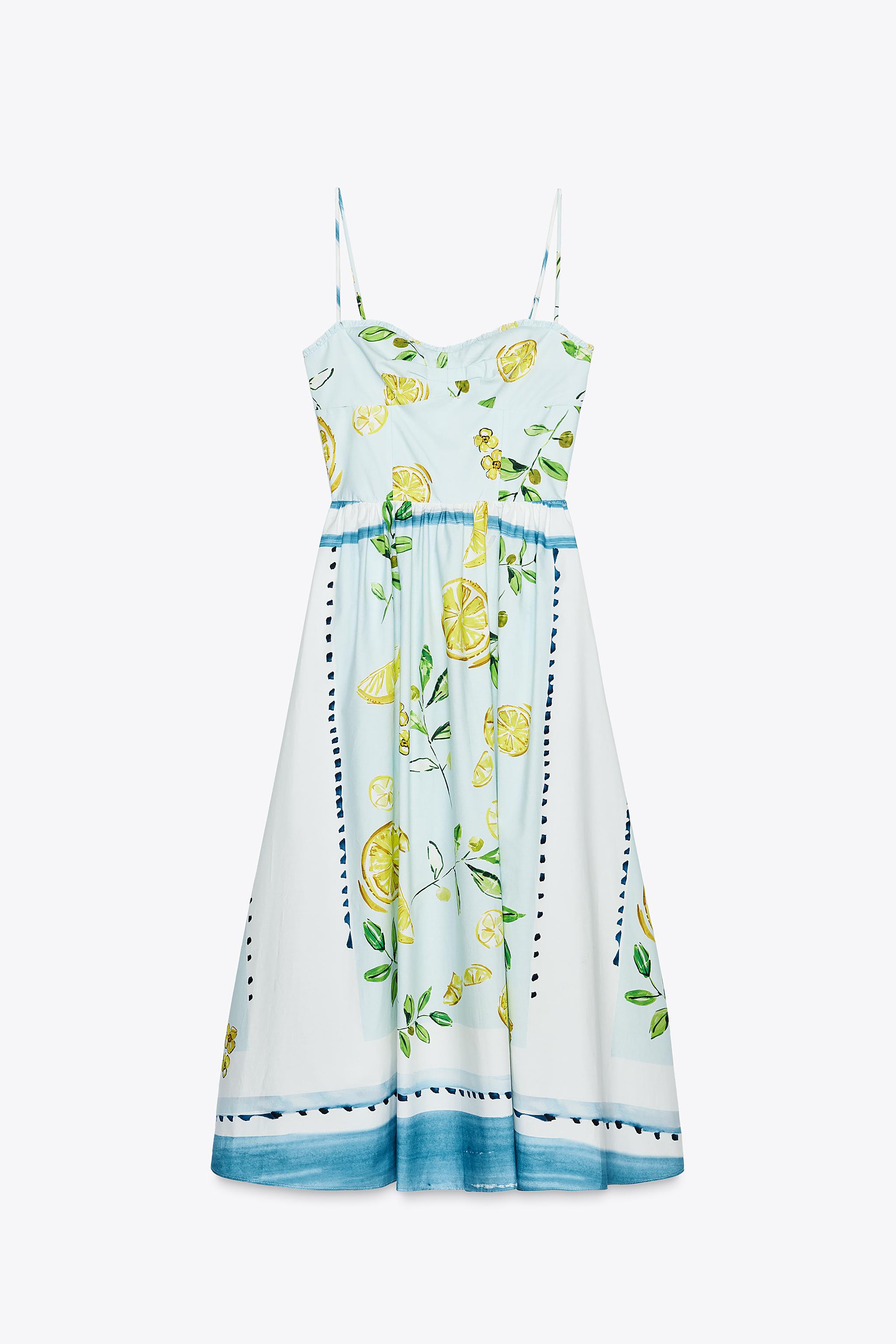 LEMON PRINT POPLIN DRESS