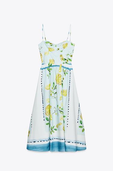 ROBE EN POPELINE IMPRIMÉE CITRONS - unique de Zara