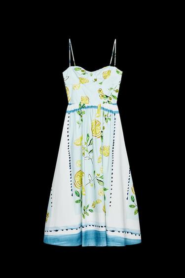 LEMON PRINT POPLIN DRESS - only one by Zara - Image 0