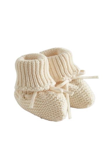 KNIT BABY BOOTIES - Ecru by Zara