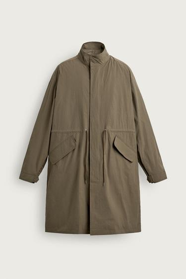 Zara TECHNICAL PARKA WITH DETACHABLE VEST - taupe brown
