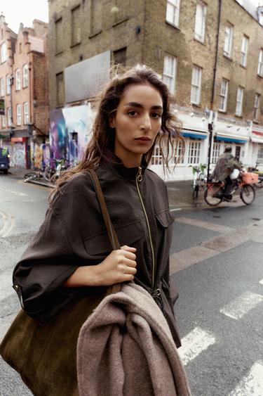 VESTE SAFARI CORDON - Marron foncé de Zara - Image 1