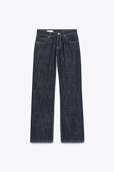 Zara TRF LOW RISE WIDE LEG JEANS - Dark indigo