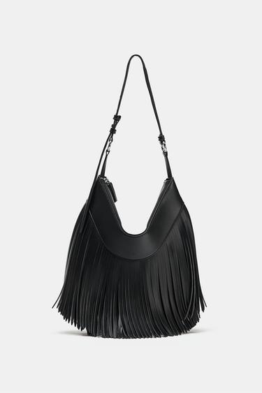 BOLSO DE HOMBRO FLECOS - Negro de Zara