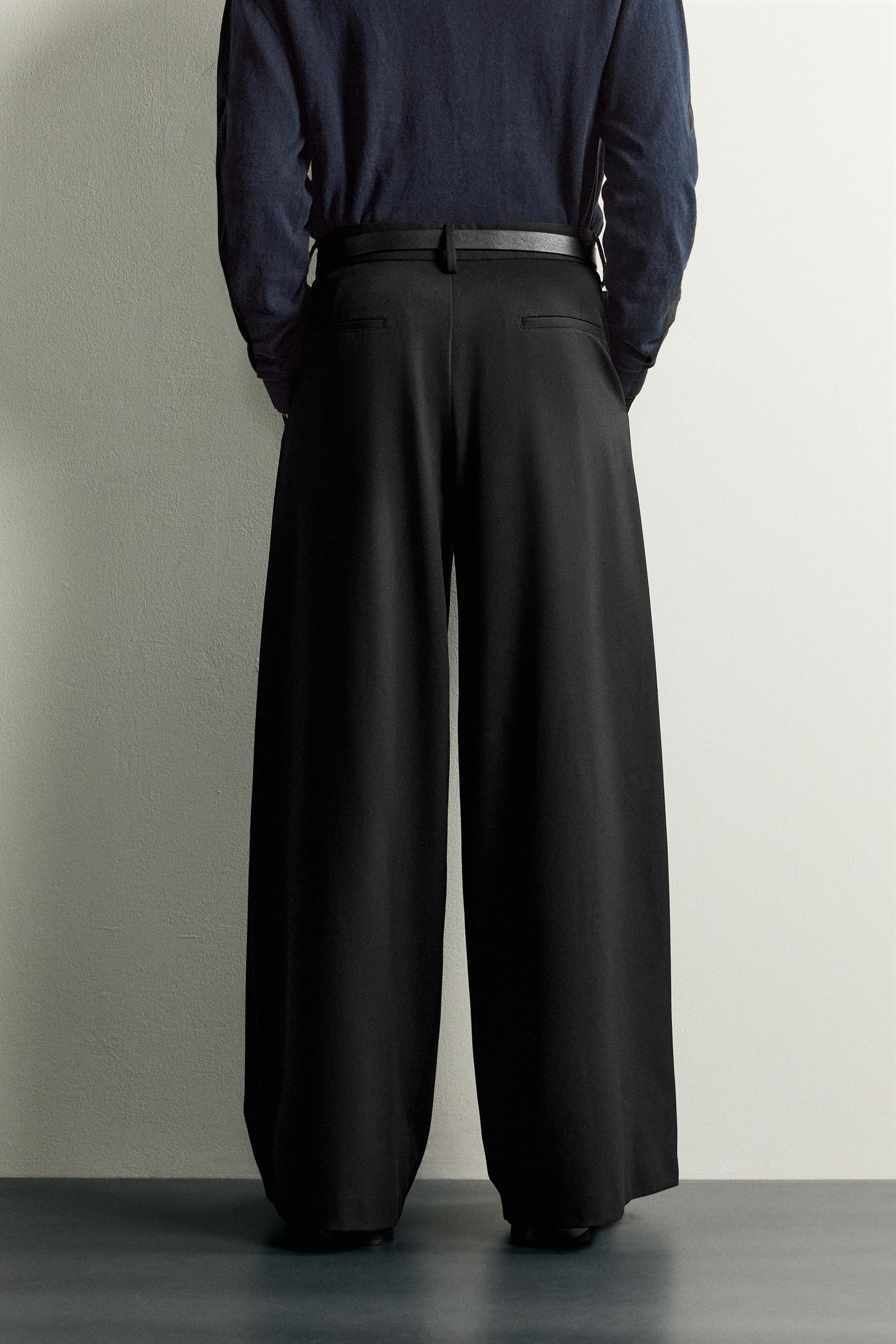 WIDE-FIT PLEATED PANTS - thumbnail 9