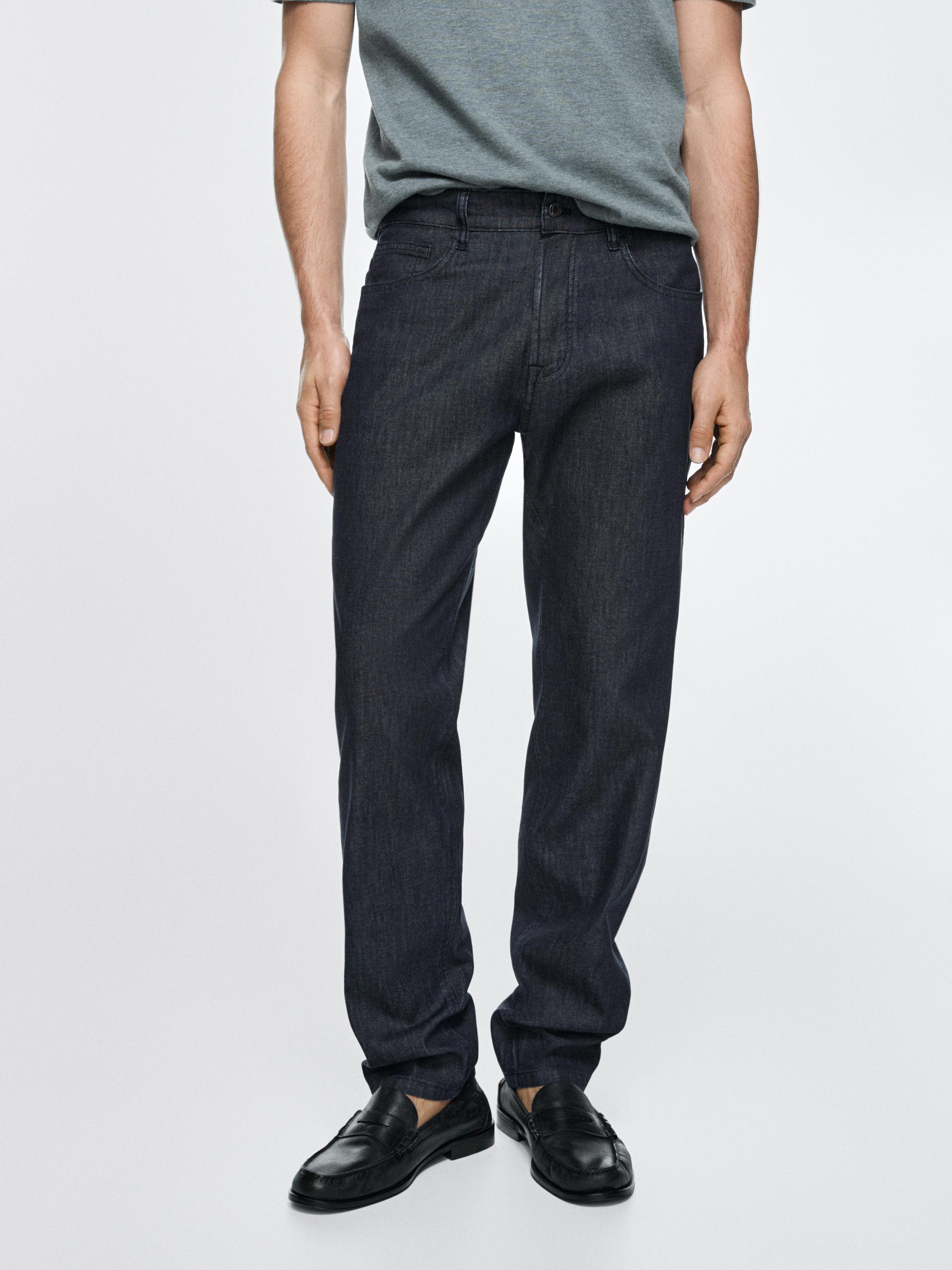 Lightweight tapered fit jeans — Navy blue