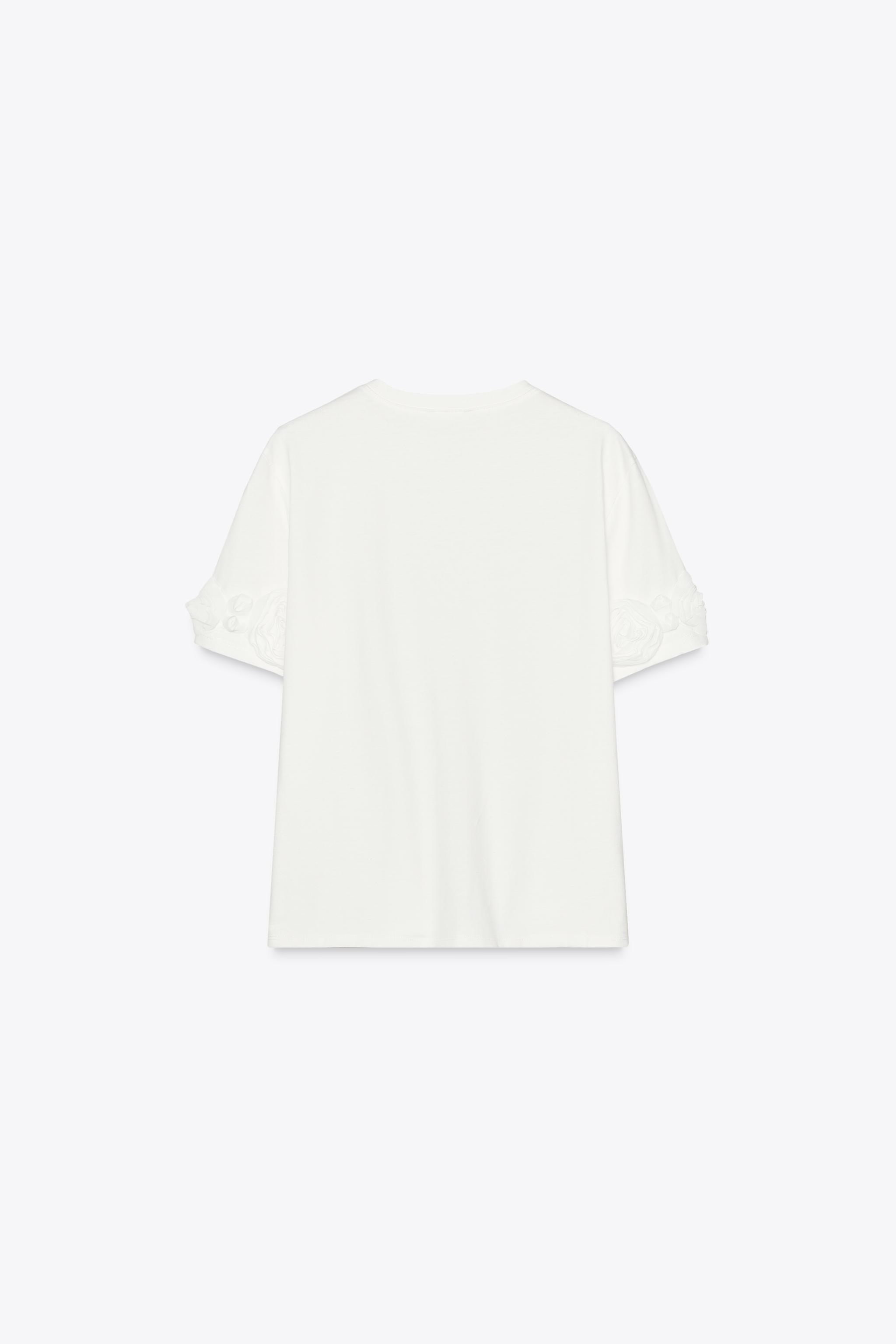 【ZARA】立体フラワーTシャツ 2298/194/250 ZARA 立体フラワーTシャツ 2298/194 (ZARA/Tシャツ・カットソー