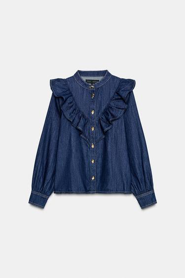 HEMD Z1975 JEANS MIT VOLANTS - Blau von Zara - Bild 0