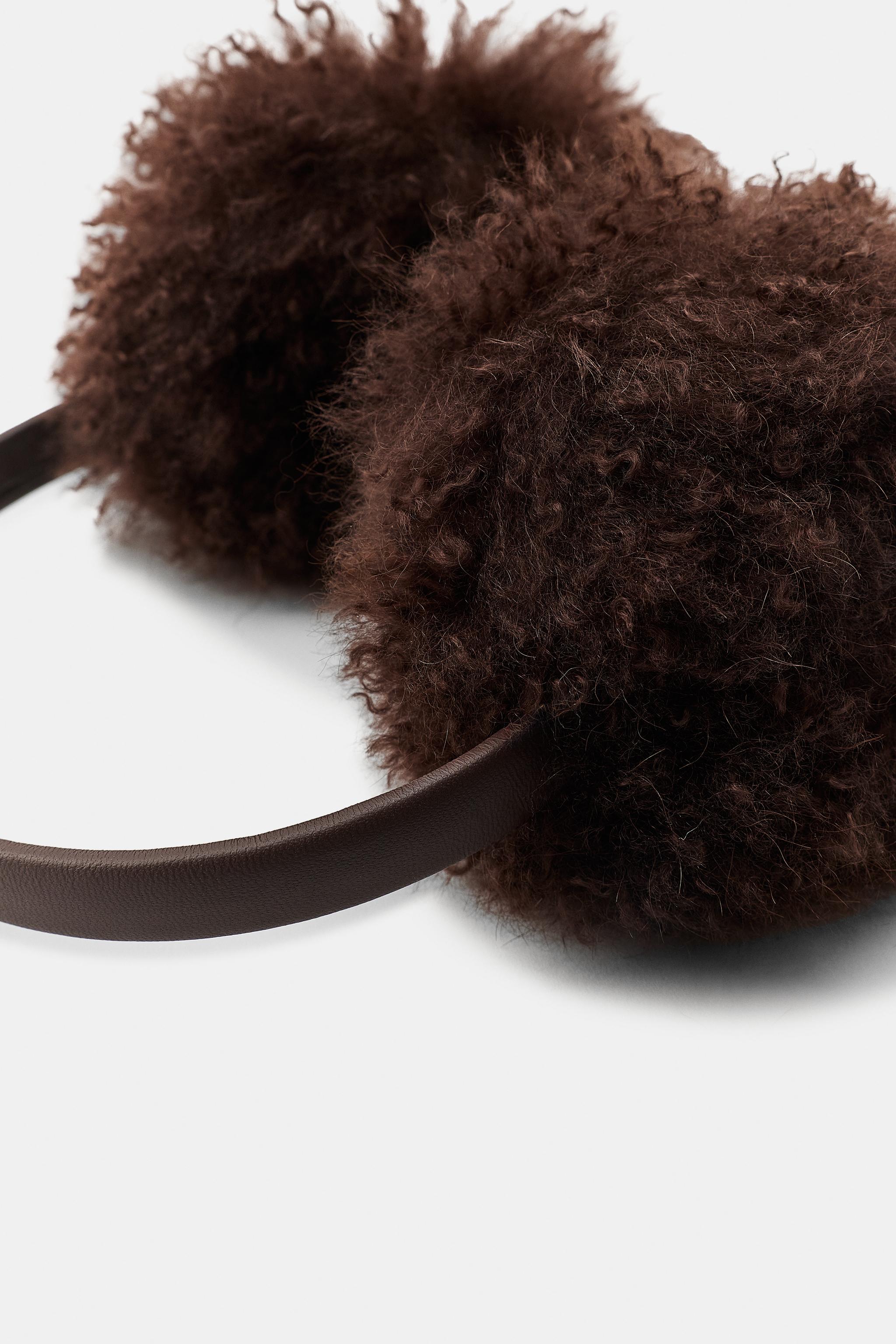 100% LEATHER FAUX FUR EARMUFFS