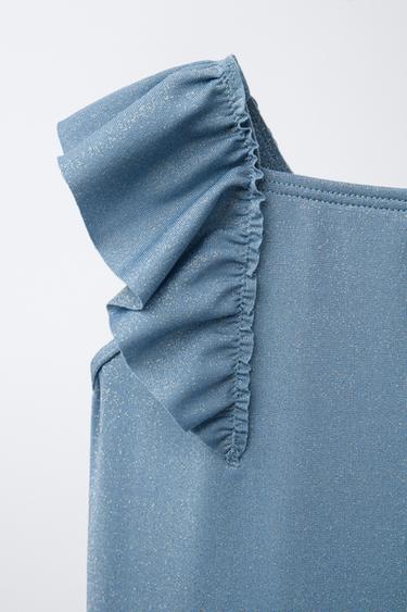 AGES 6-14 / GLITTER RUFFLE SWIMSUIT - Blue by Zara - Image 2