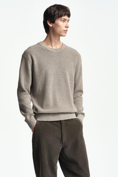 PURL KNIT SWEATER - Mink marl by Zara