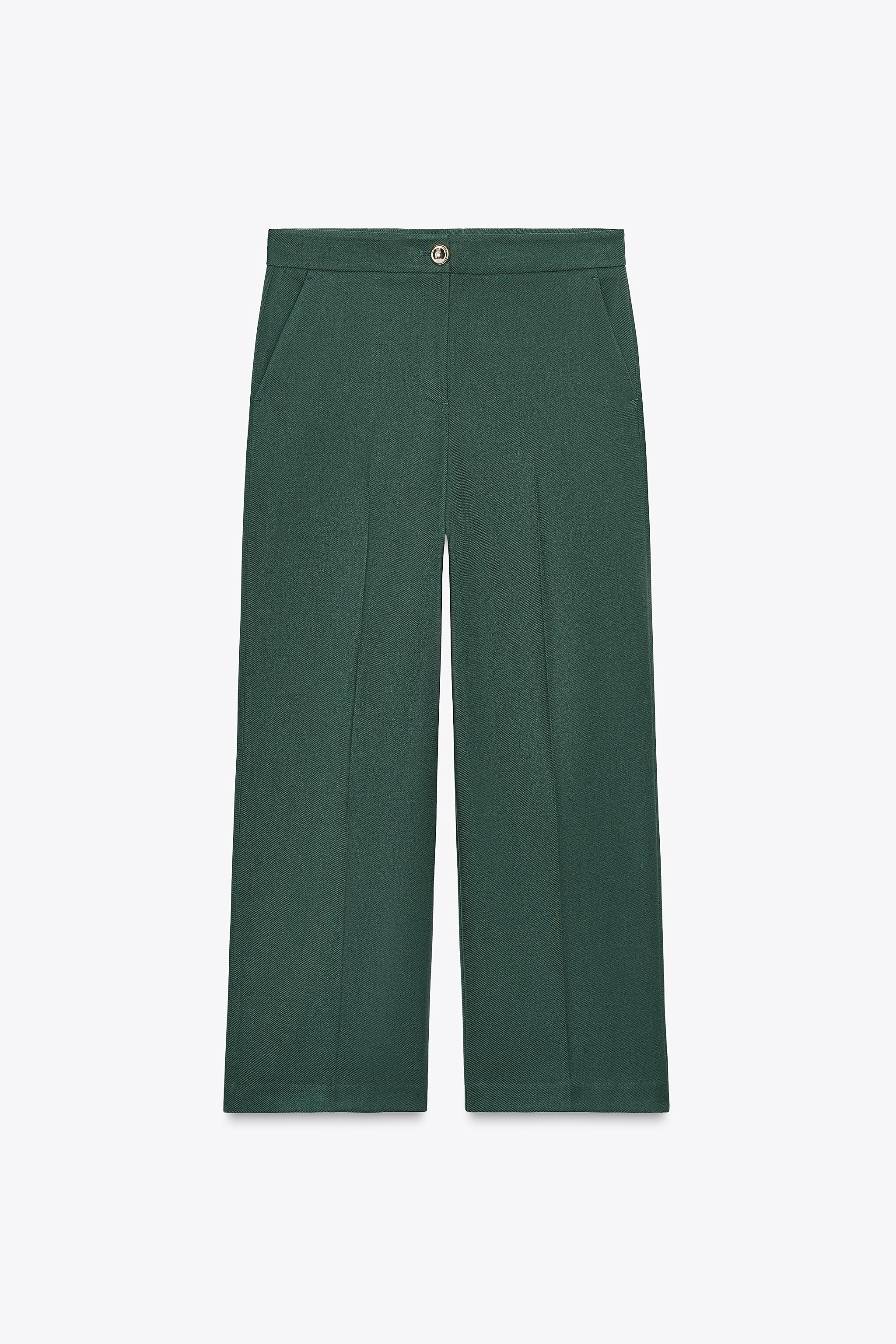 新品・未使用ZIGGY-ZAZA cosmo pant bright green Zara | Pants & Jumpsuits | Zara Belted Wide Leg Green Pants