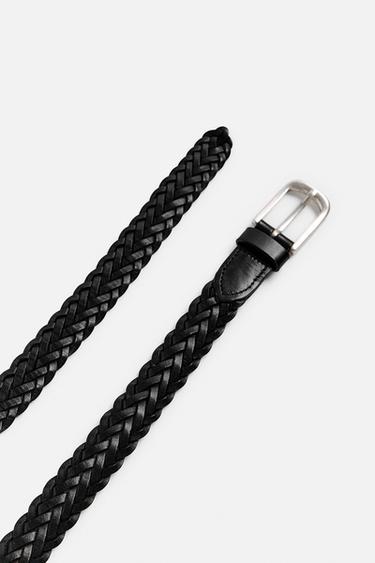 CEINTURE EN CUIR TRESSÉ - Noir de Zara - Image 4