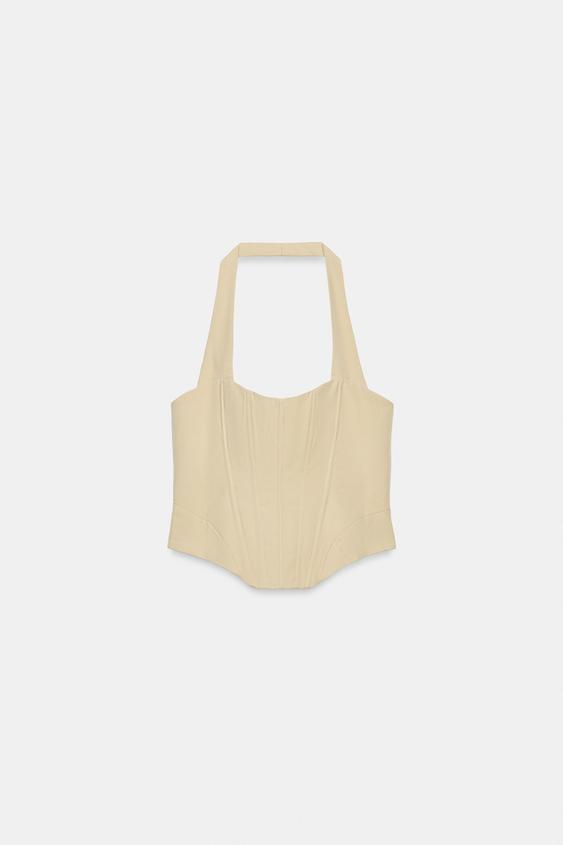 TOP CORSET HALTER - Beige de Zara - Image 4