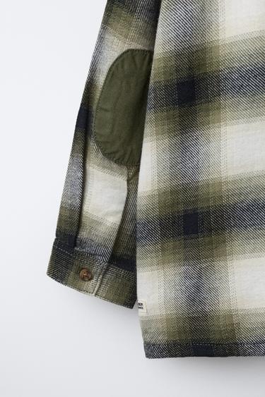 CHECK SHIRT WITH POCKET - Green by Zara - Image 3
