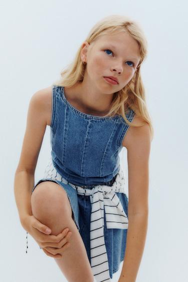 VESTIDO DENIM EVASÉ - Azul de Zara