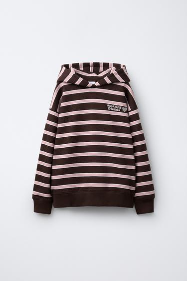 STRIPED HOODIE - Burgundy by Zara