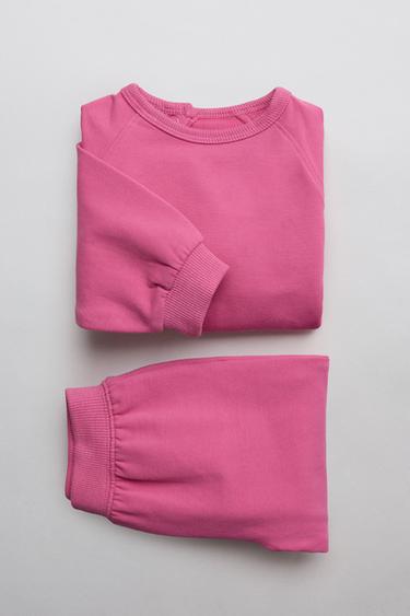 Zara SWEATSHIRT AND JOGGER PANTS SET - Mid-pink