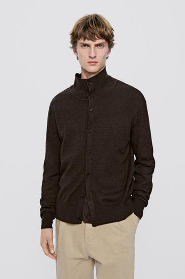 Wool blend button-up knit cardigan - LIMITED EDITION — Chocolate 2
