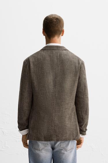 RELAXED FIT VISCOSE-COTTON LIMITED EDITION BLAZER - Dark tan by Zara - Image 2