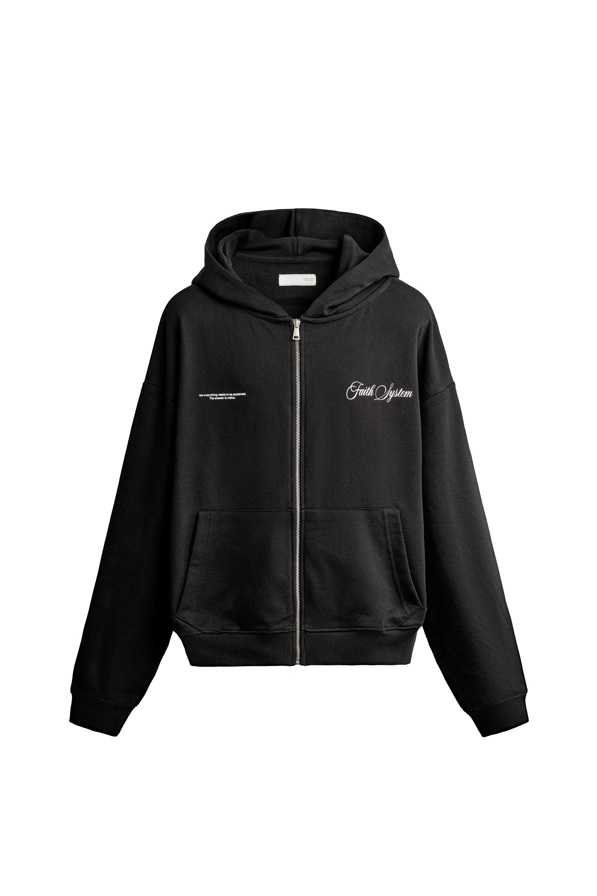 トップス andwang kirakira zip up Black 001 PRINTED ZIP-UP HOODIE - Purple | ZARA United States