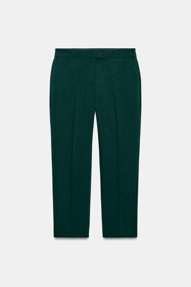 PANTALÓN TIRO ALTO - Verde oscuro de Zara