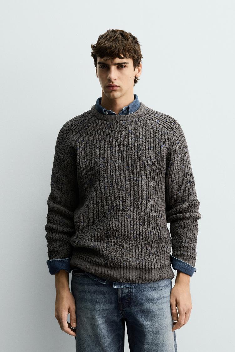 ZARA CHENILLE CONTRAST JUMPER