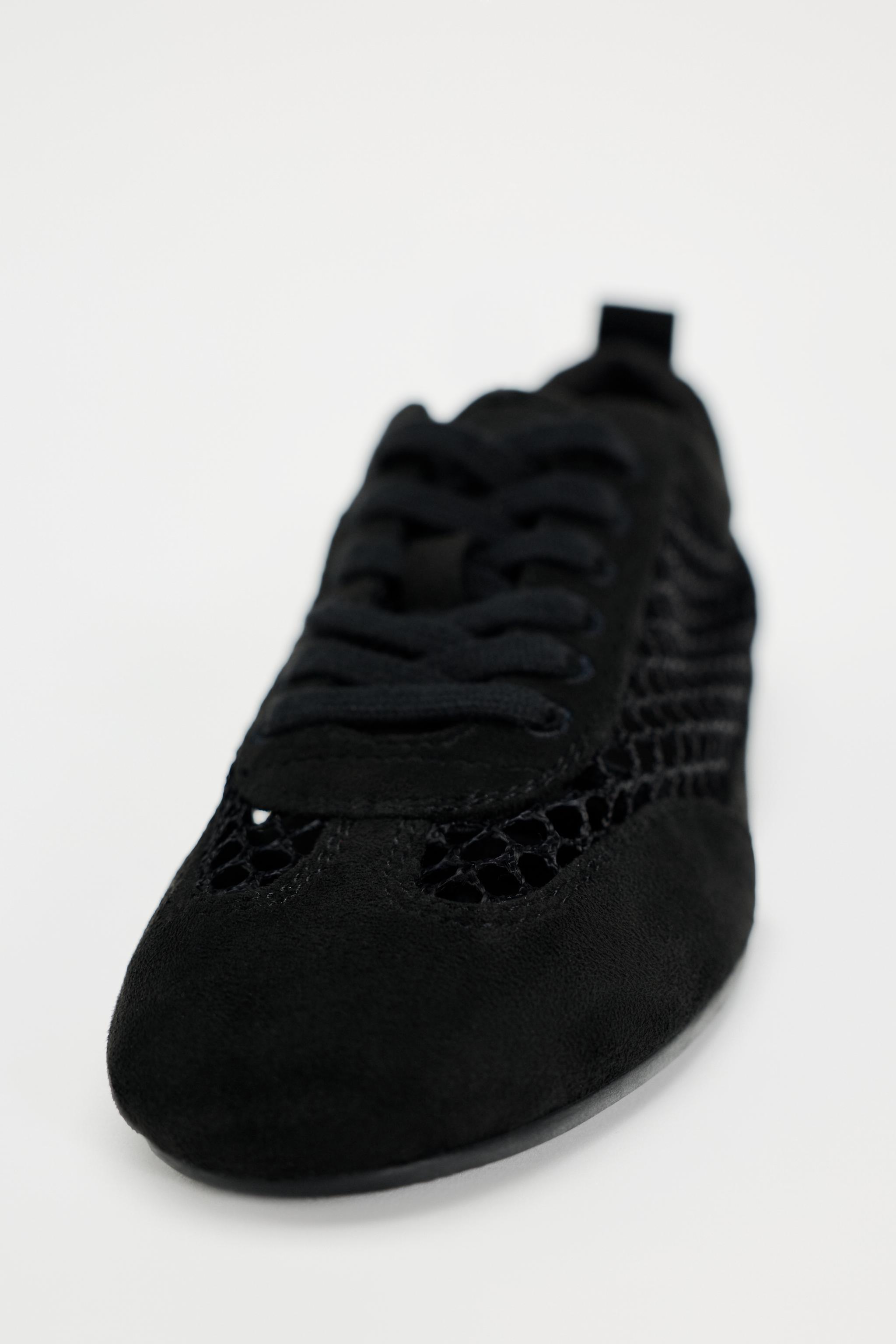 MESH DERBY STYLE SNEAKERS - Black | ZARA United States