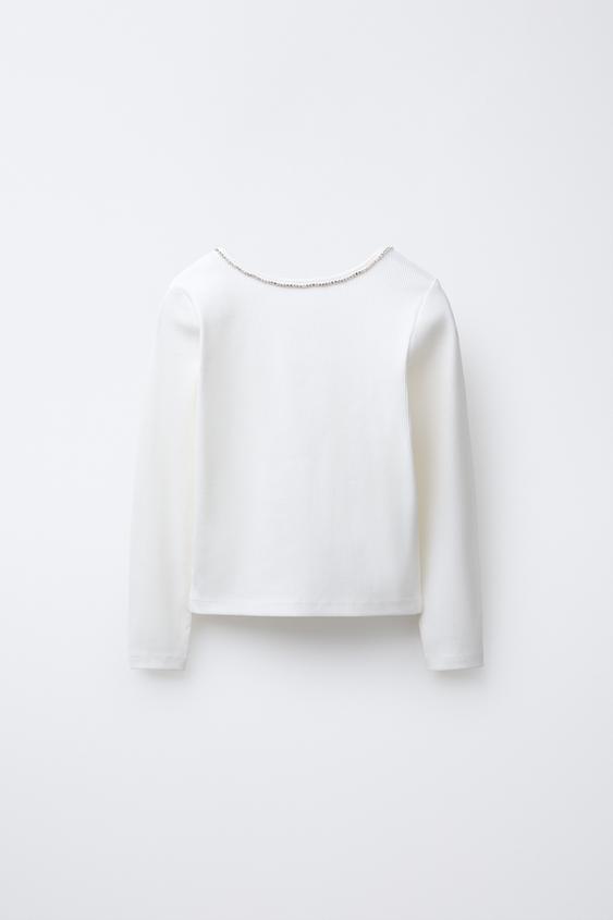JEWEL RIB T-SHIRT - White by Zara - Image 0