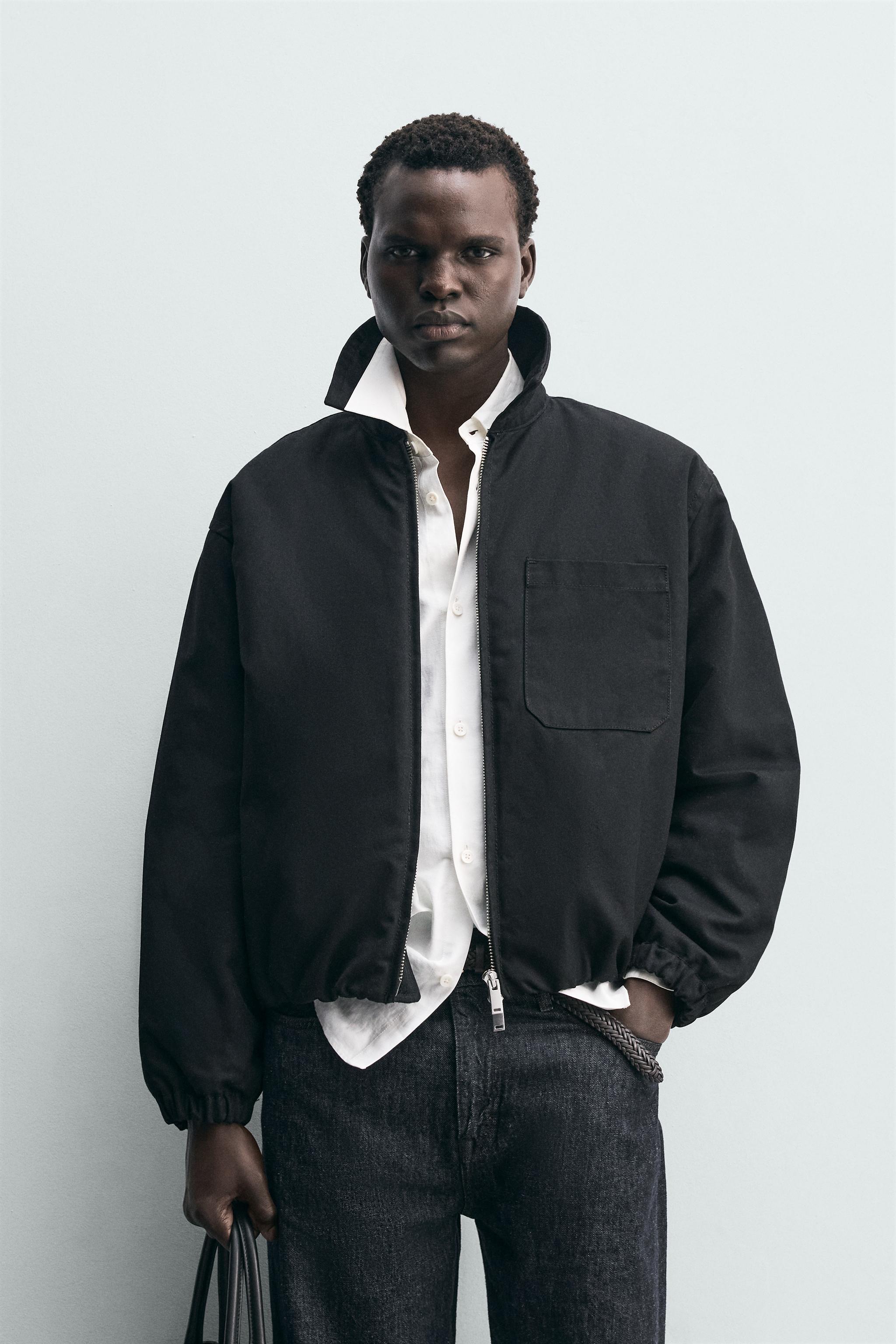 WAXED FINISH DENIM JACKET - Black | ZARA United States