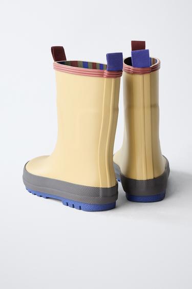 COLOUR BLOCK WELLINGTON BOOTS - Creamy White by Zara - Image 4