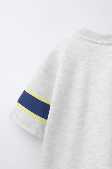 T-SHIRT JOGGING À INSCRIPTION - Gris chiné de Zara - Image 3