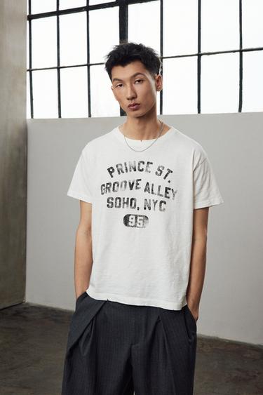 Zara 褪色效果寬鬆版型 T 恤 - 裸色